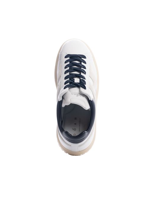 Sneakers H-Stripes in pelle Avorio Grigio Blu HOGAN | HXM6450FE91 UIT3014